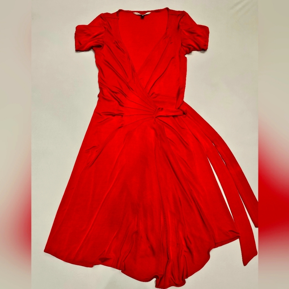 Diane von Furstenberg Red Classic Wrap Dress (Size 10- running smaller)